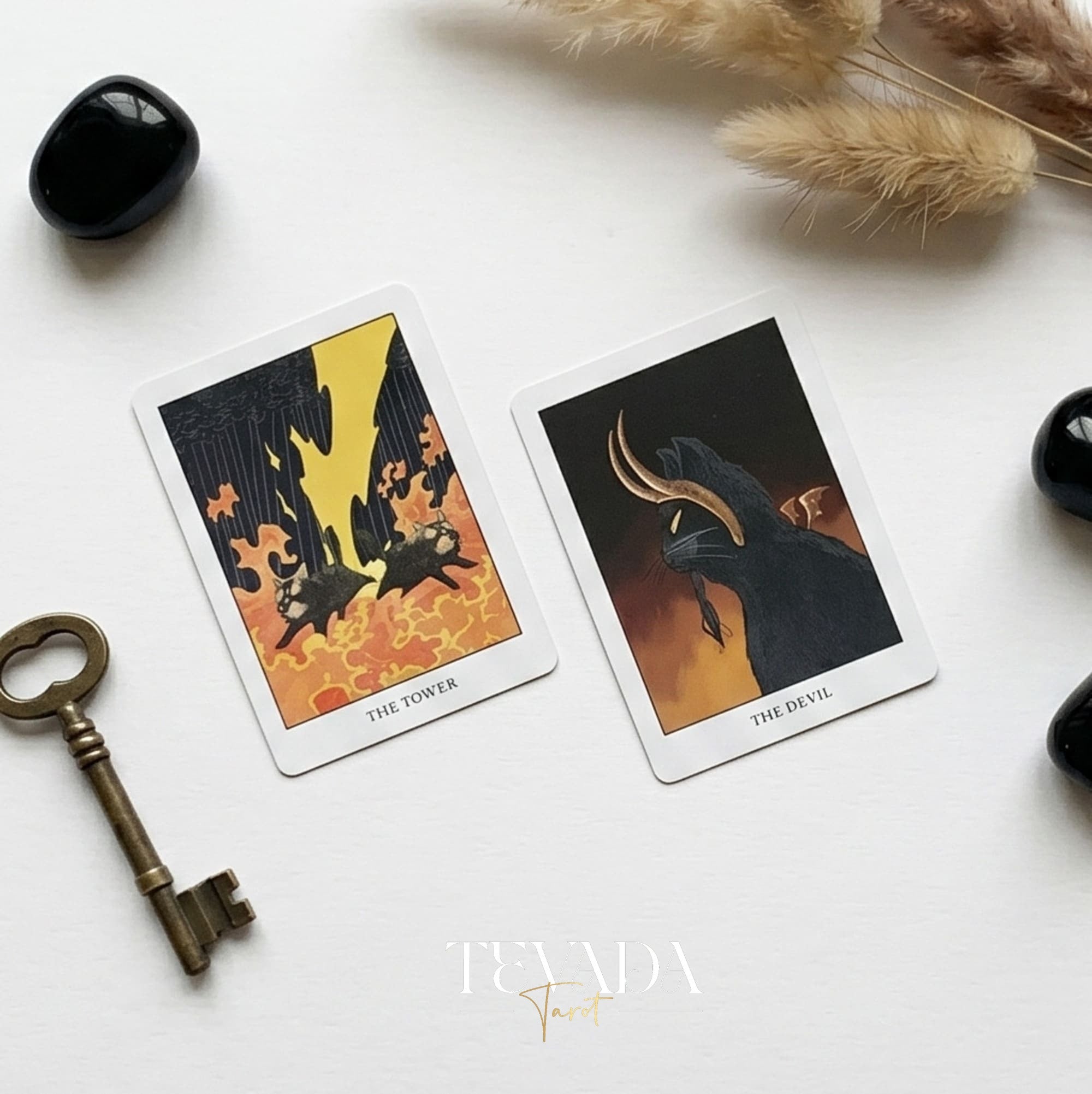 Coco Black Cat Tarot Pocket cute black cat tarot deck with gold gilded edges for playful daily readings.