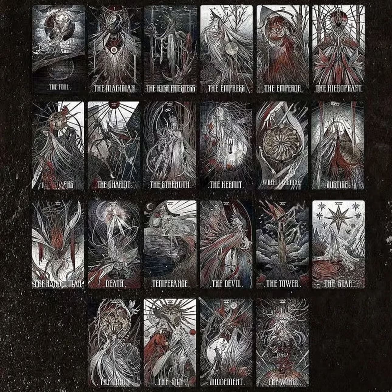 Elegy of Black Lichen Tarot Standard Edition dark fantasy Indie Tarot Deck for shadow work