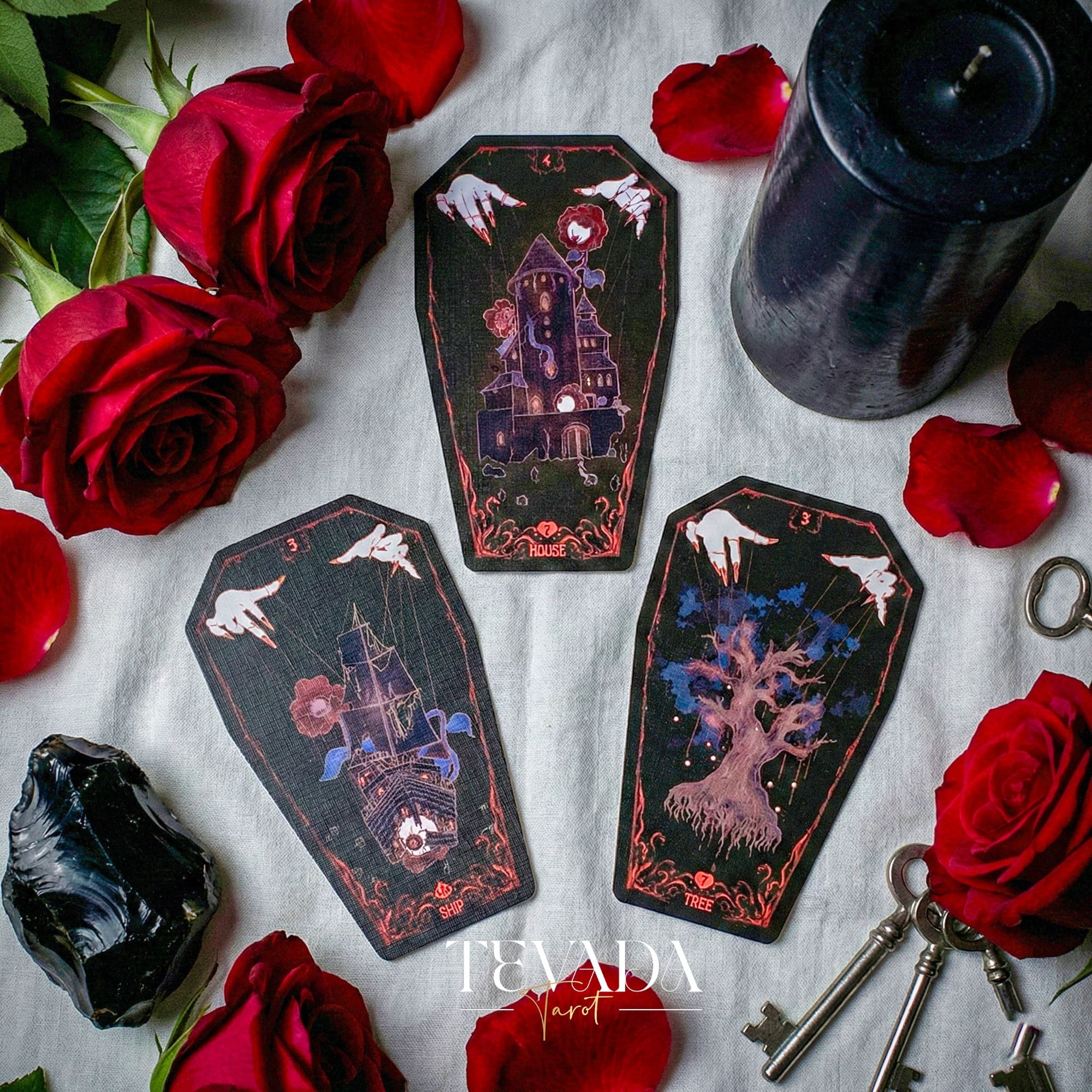 Fate Strings Lenormand Deck featuring gothic marionette art for intuitive divination and destiny work.