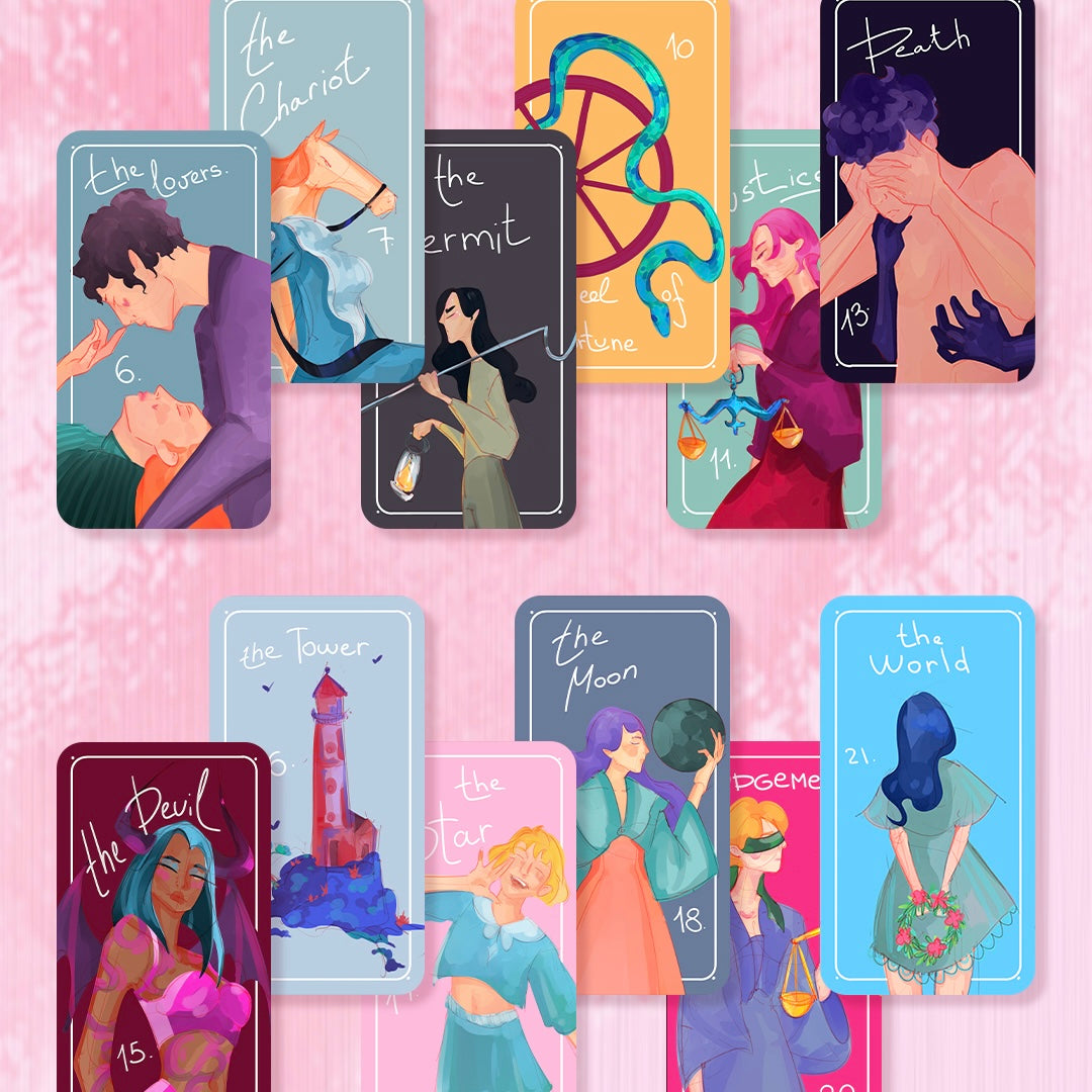 Glimmer City Tarot Deck soft pink hand-painted tarot cards for daily reflection
