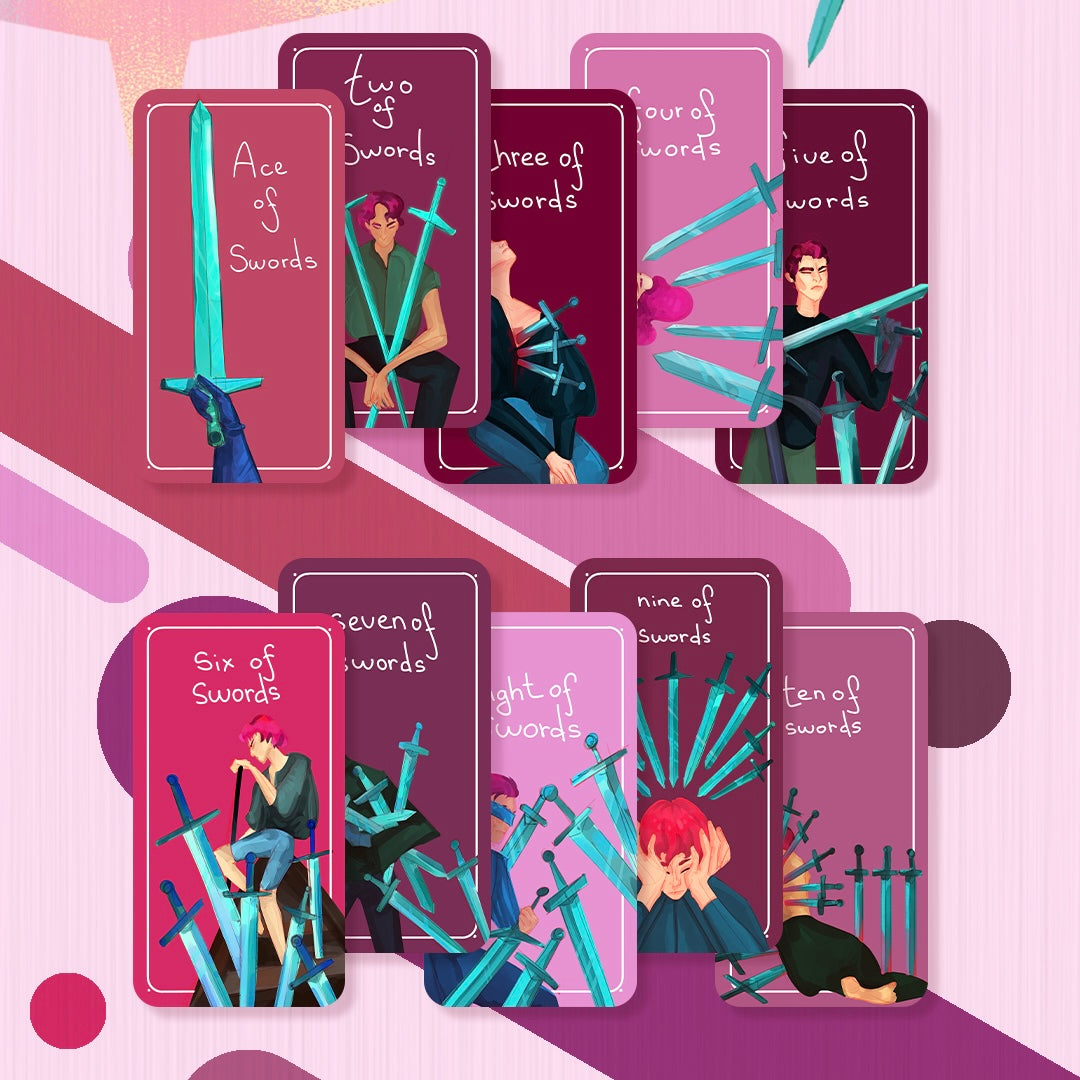 Glimmer City Tarot Deck soft pink hand-painted tarot cards for daily reflection