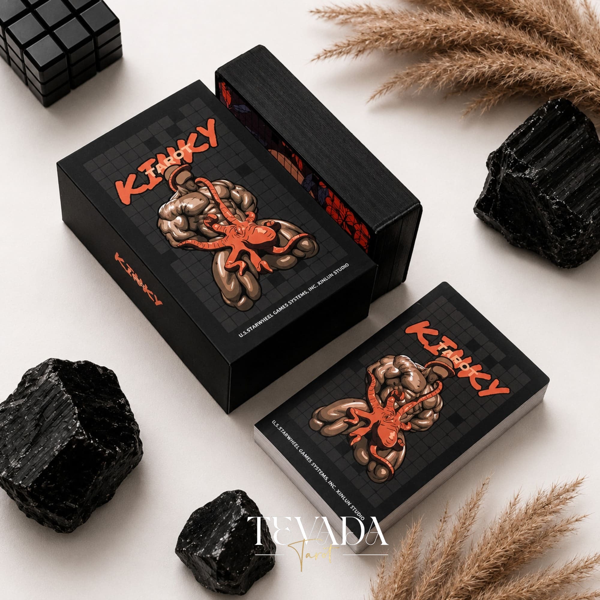 Kinky Tarot dark red-black Indie Tarot Deck for shadow work and self-truth