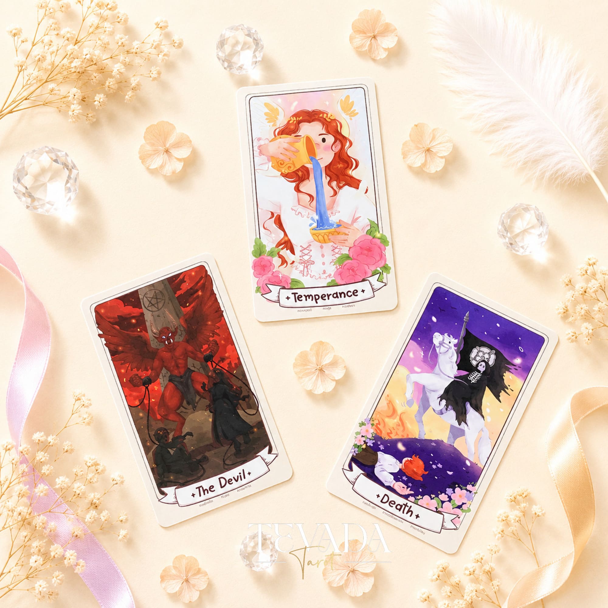 LaLunar Fortune Tarot Deck pastel Thai artist cards for gentle love readings
