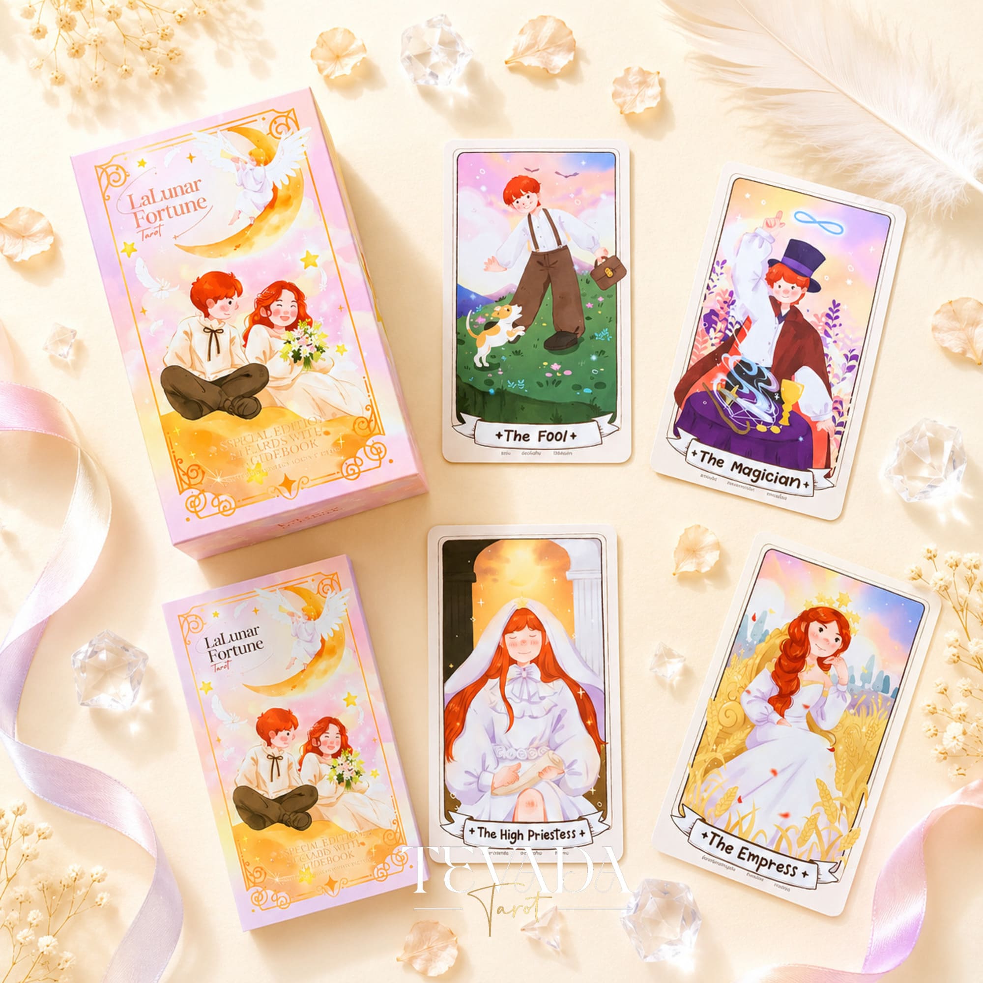 LaLunar Fortune Tarot Deck pastel Thai artist cards for gentle love readings