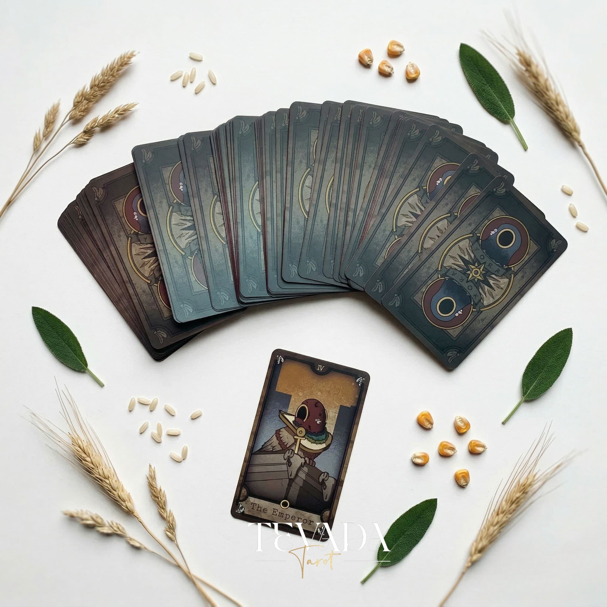 Little Pigeon Tarot whimsical animal Indie Tarot Deck for shadow work and quiet self-reflection.