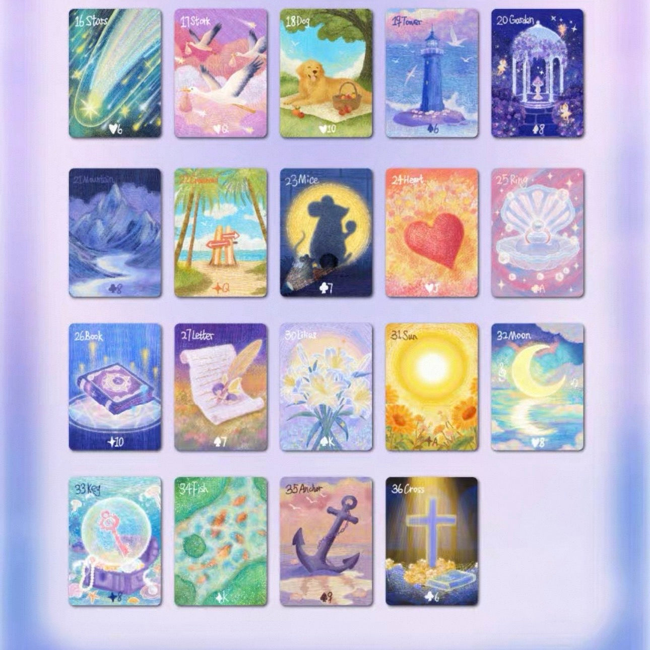 Mid-summer Whispers Lenormand Deck Special and Classic Edition oracle cards for gentle daily readings