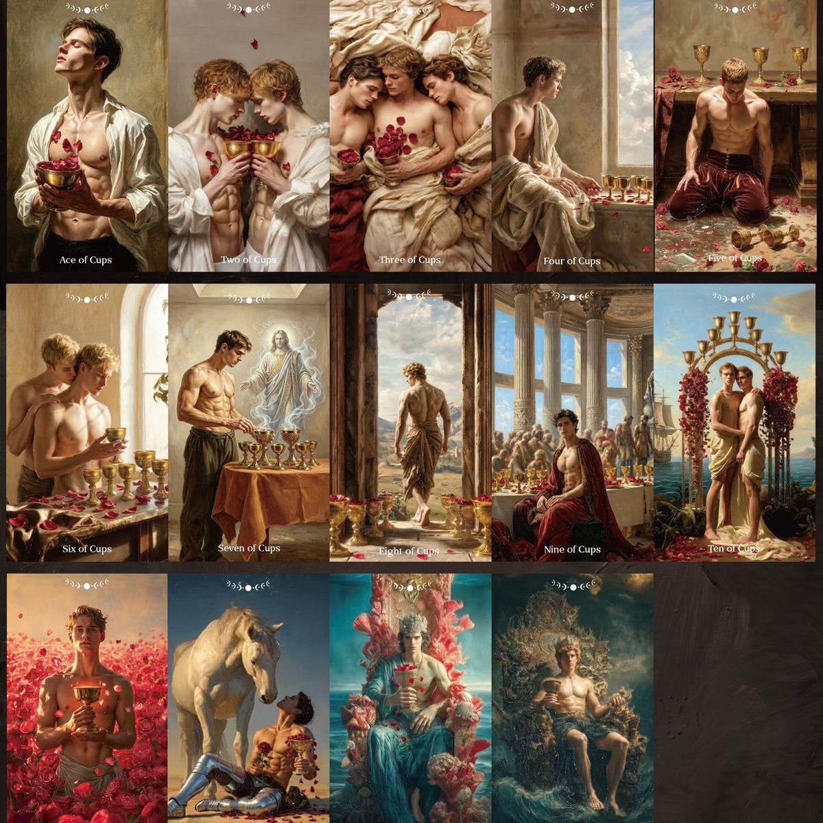 Pacte du Tarot Arcanes, jeu de romance sombre avec bords dorés rouges pour la réflexion des ombres