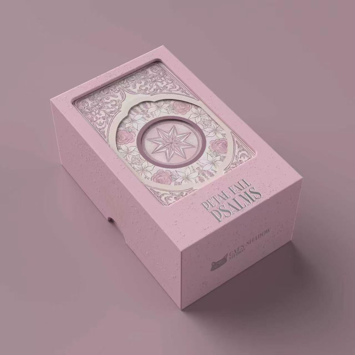 Petal Fall Psalms Tarot Deck floral boxes in pink and cream for reflective readings
