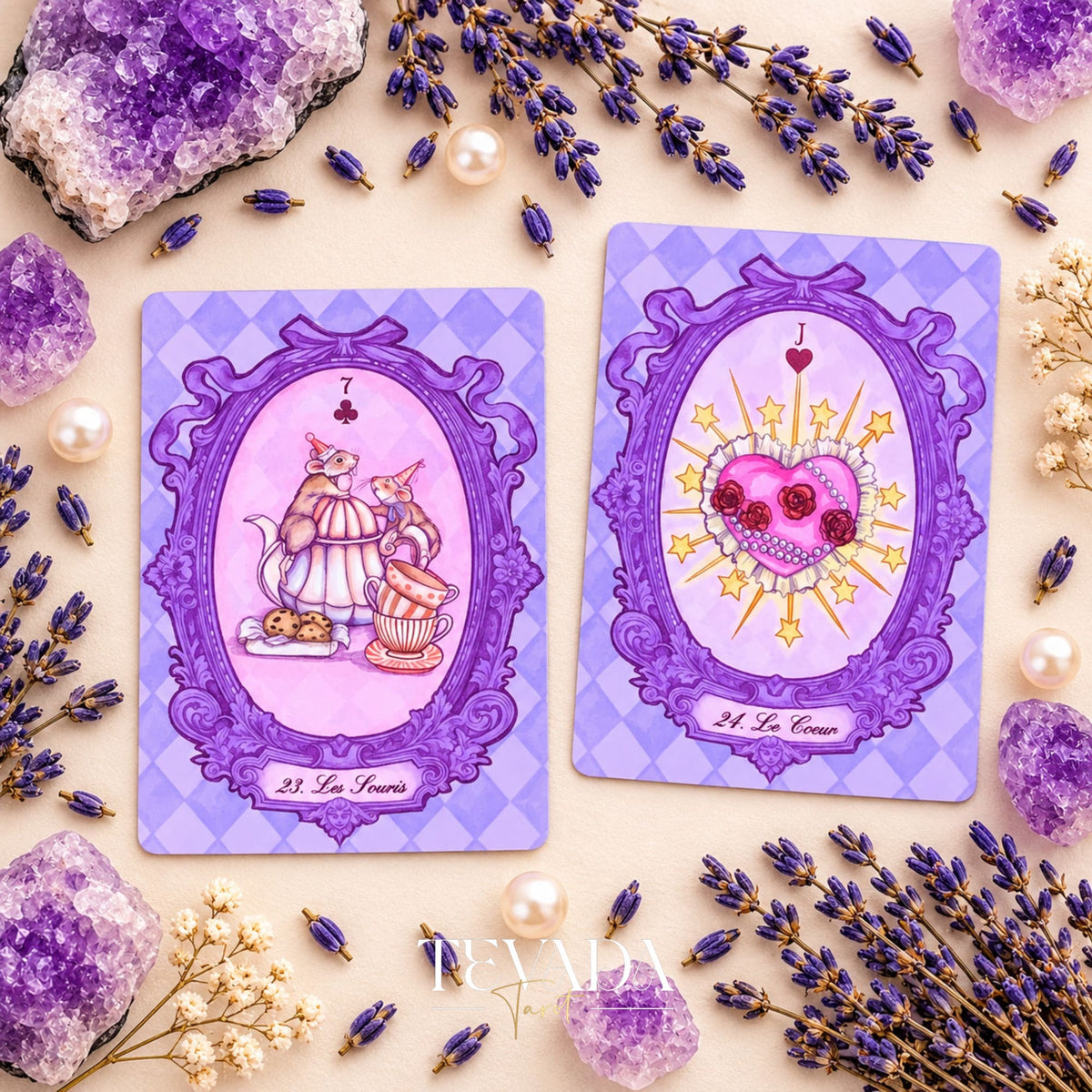 Rococó Lenormand Deck lavanda Cartas de oráculo barroco para una reflexión romántica y lecturas intuitivas