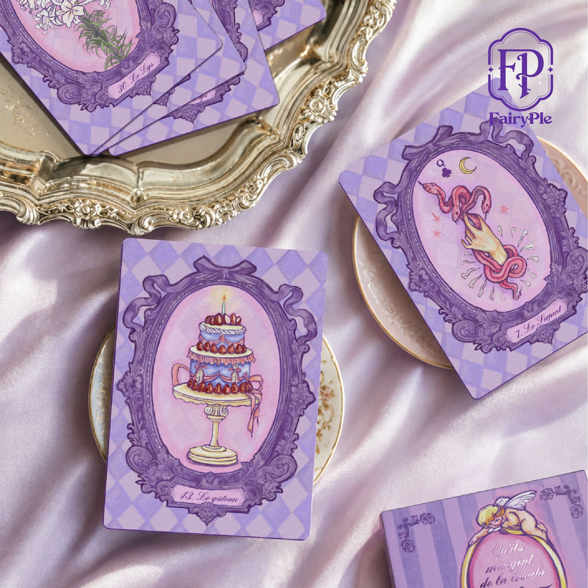Rococo Lenormand Deck lavender Baroque oracle cards for romantic reflection and intuitive readings