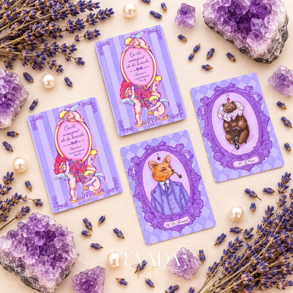 Rococó Lenormand Deck lavanda Cartas de oráculo barroco para una reflexión romántica y lecturas intuitivas