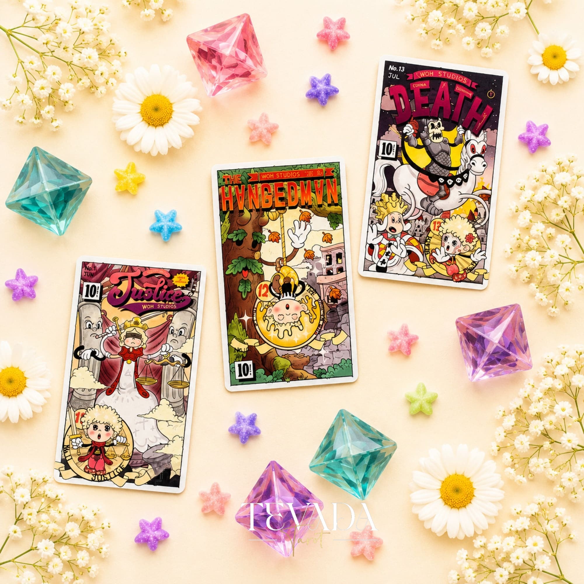 Rubber Hose Tarot Collector’s Edition retro animated Indie Tarot Deck for inner child readings