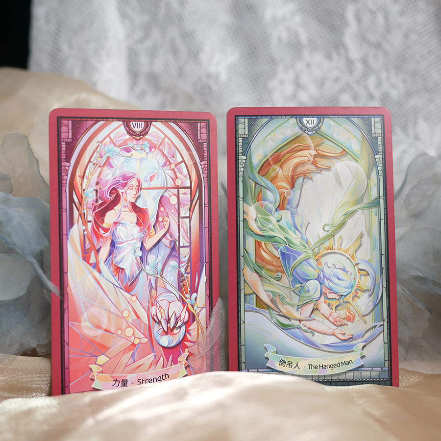 Stained Glass Tarot luminous fantasy deck for intuitive reflection