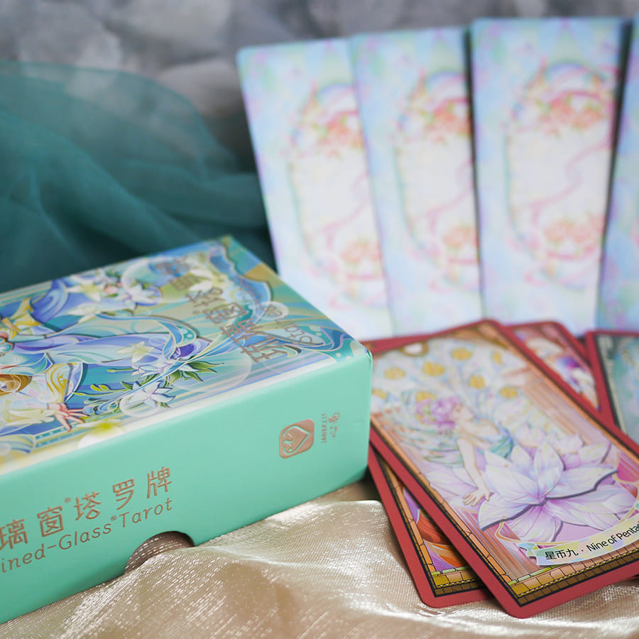 Stained Glass Tarot luminous fantasy deck for intuitive reflection