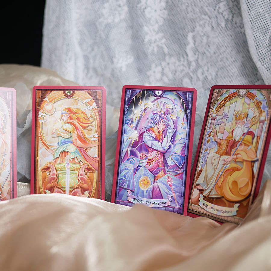 Stained Glass Tarot luminous fantasy deck for intuitive reflection