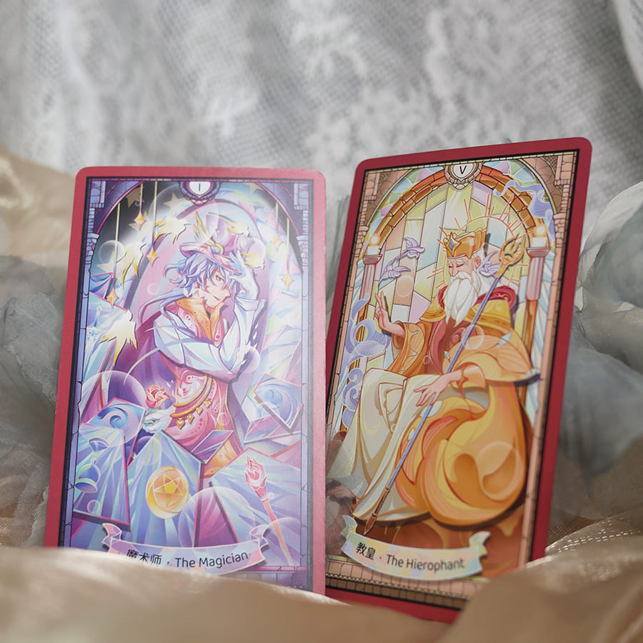 Stained Glass Tarot luminous fantasy deck for intuitive reflection