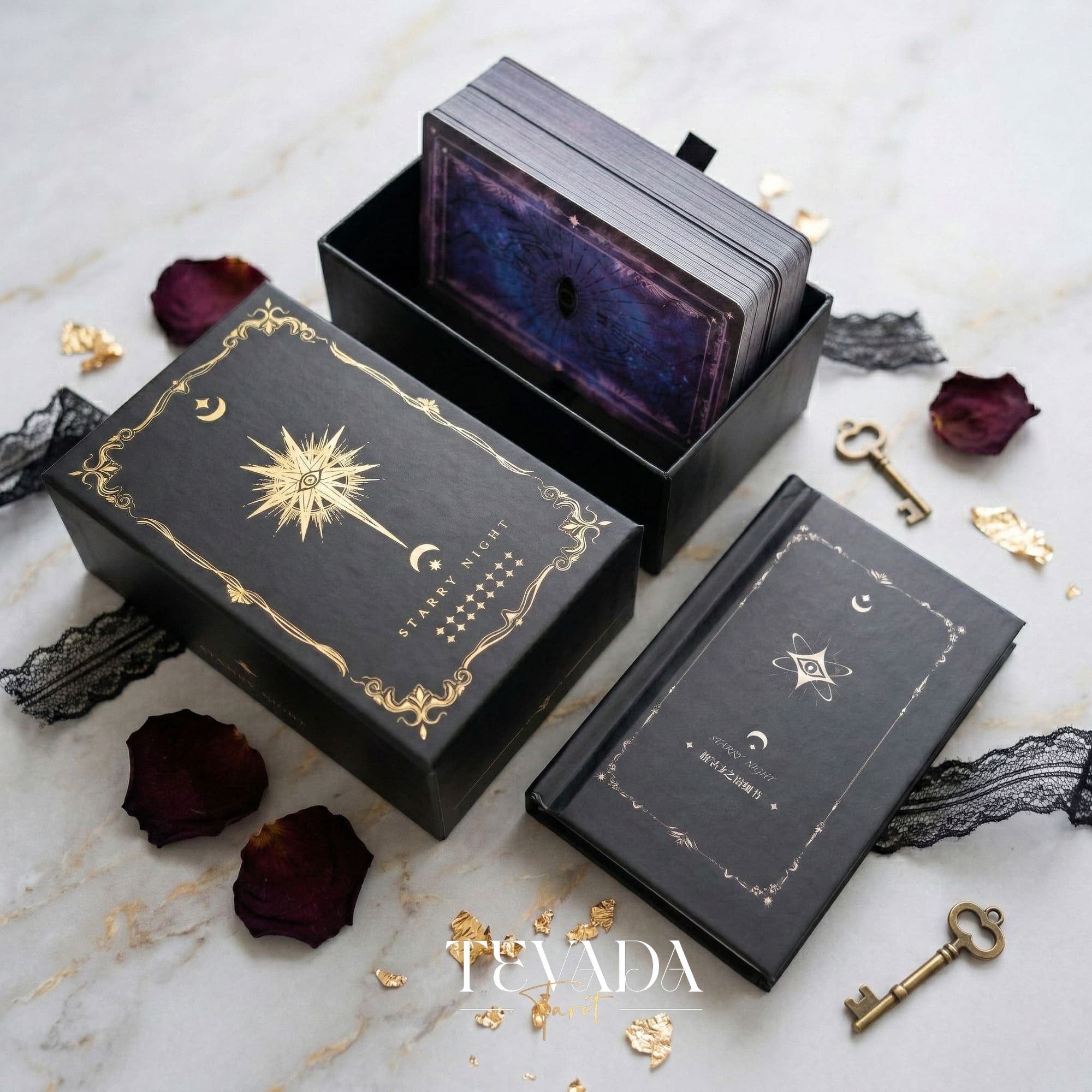 Starry Night Tarot Deck classic fine art Indie Tarot Cards for shadow work and self reflection.
