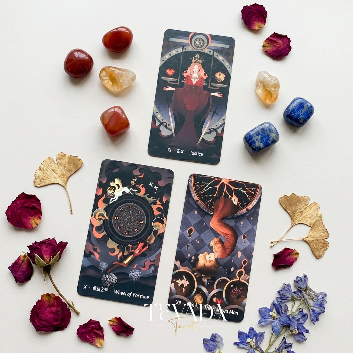 Stars Lighting Up the Night Tarot II mysterious gothic cartoon indie tarot deck for inner child healing and collectors.
