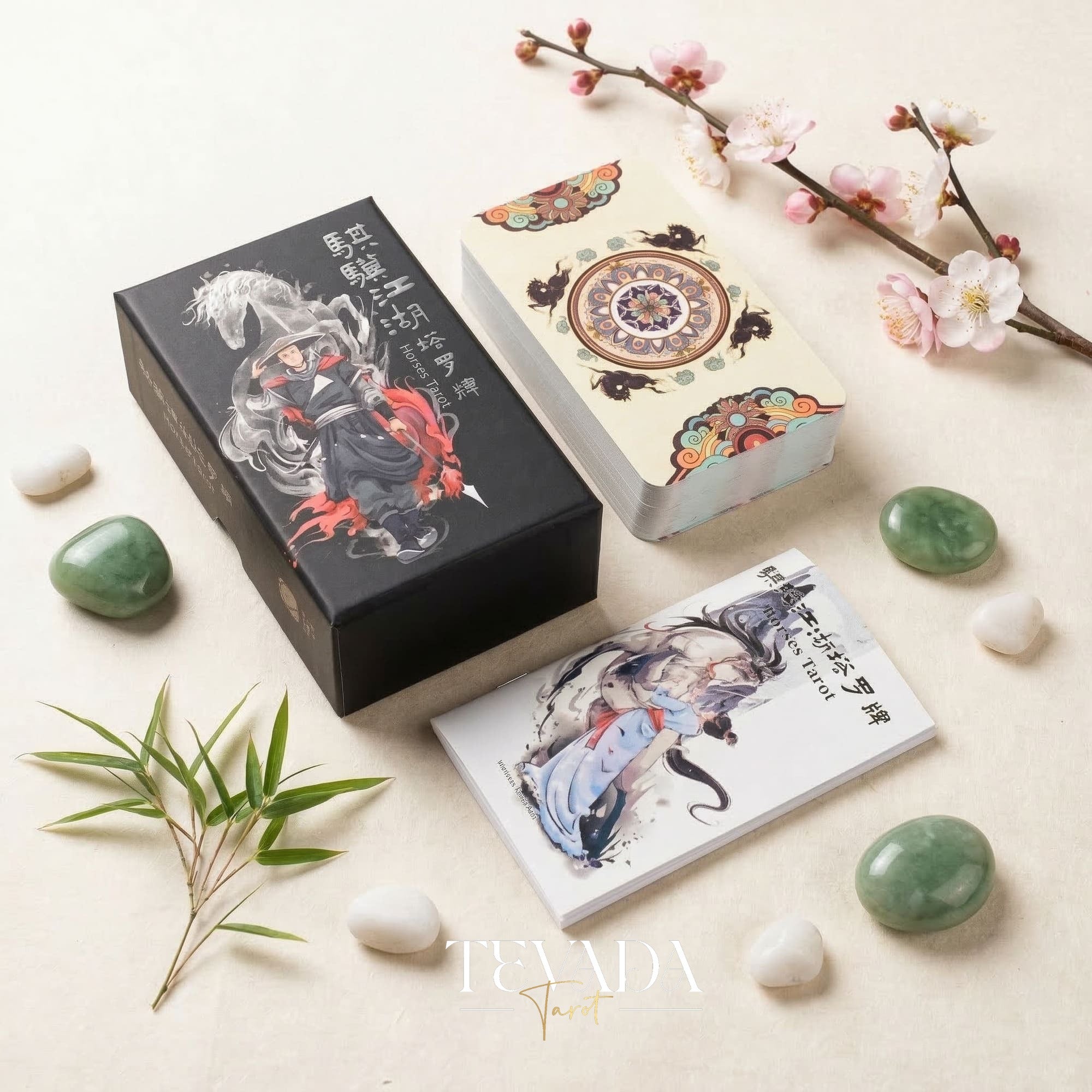 The Horses Tarot featuring playful Chinese cartoon art for 2026 Lunar New Year guidance.