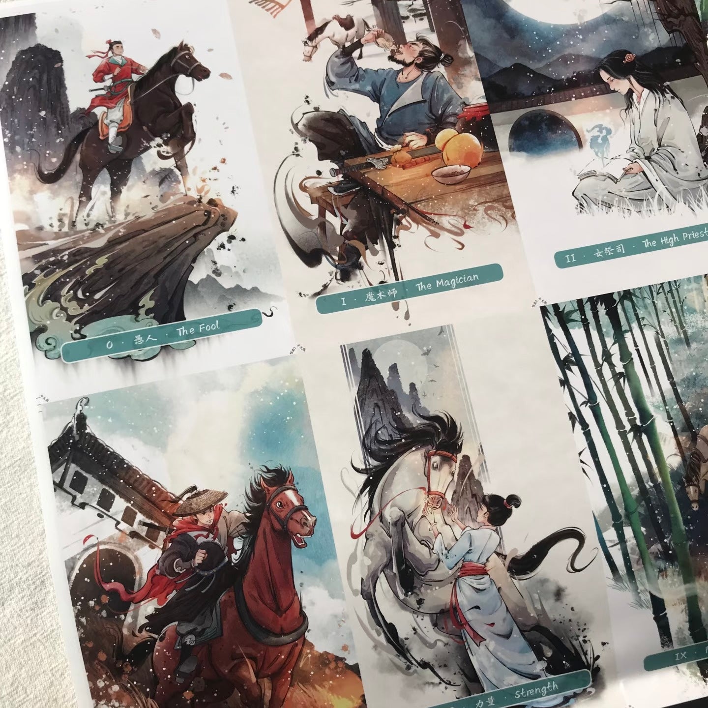 The Horses Tarot featuring playful Chinese cartoon art for 2026 Lunar New Year guidance.