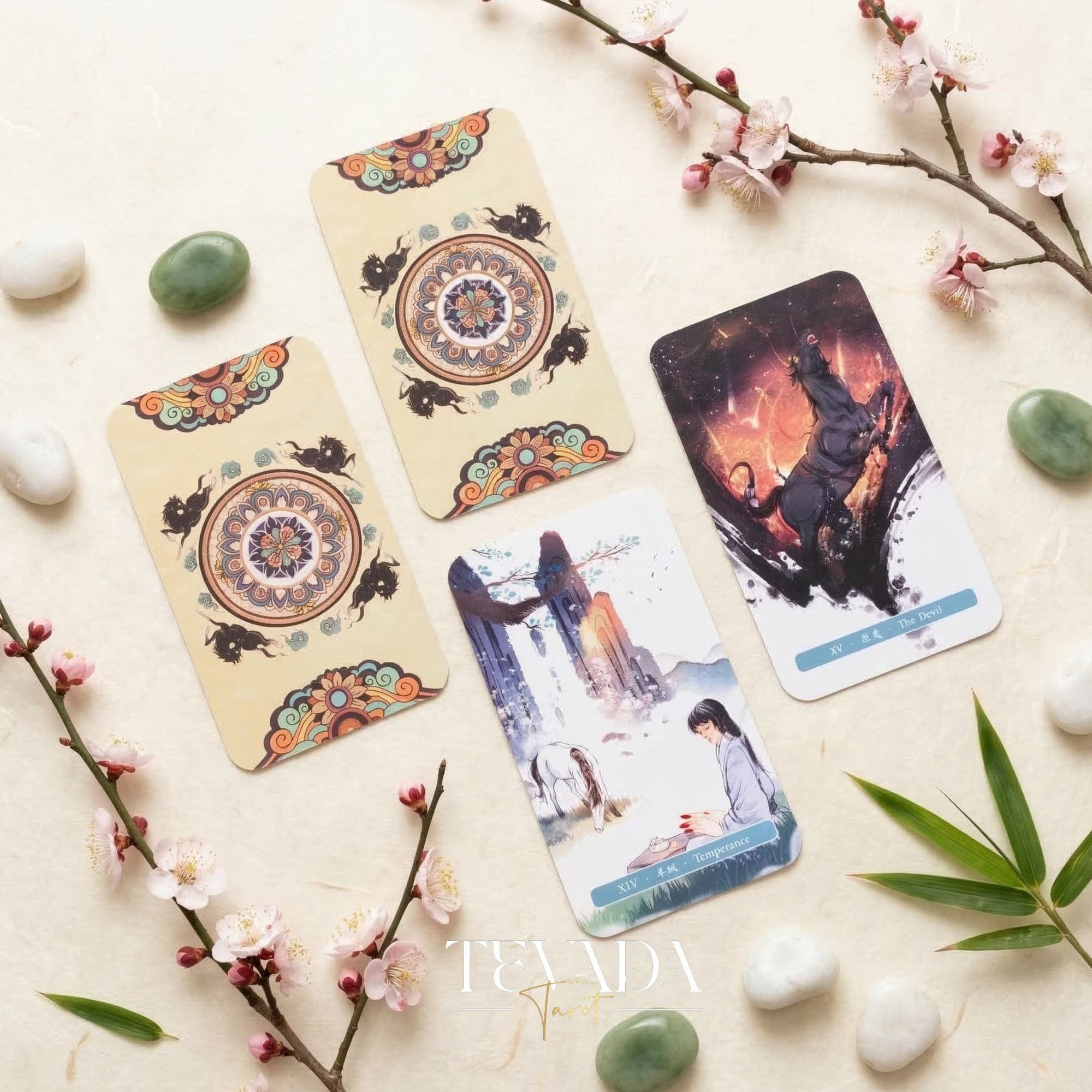 The Horses Tarot featuring playful Chinese cartoon art for 2026 Lunar New Year guidance.