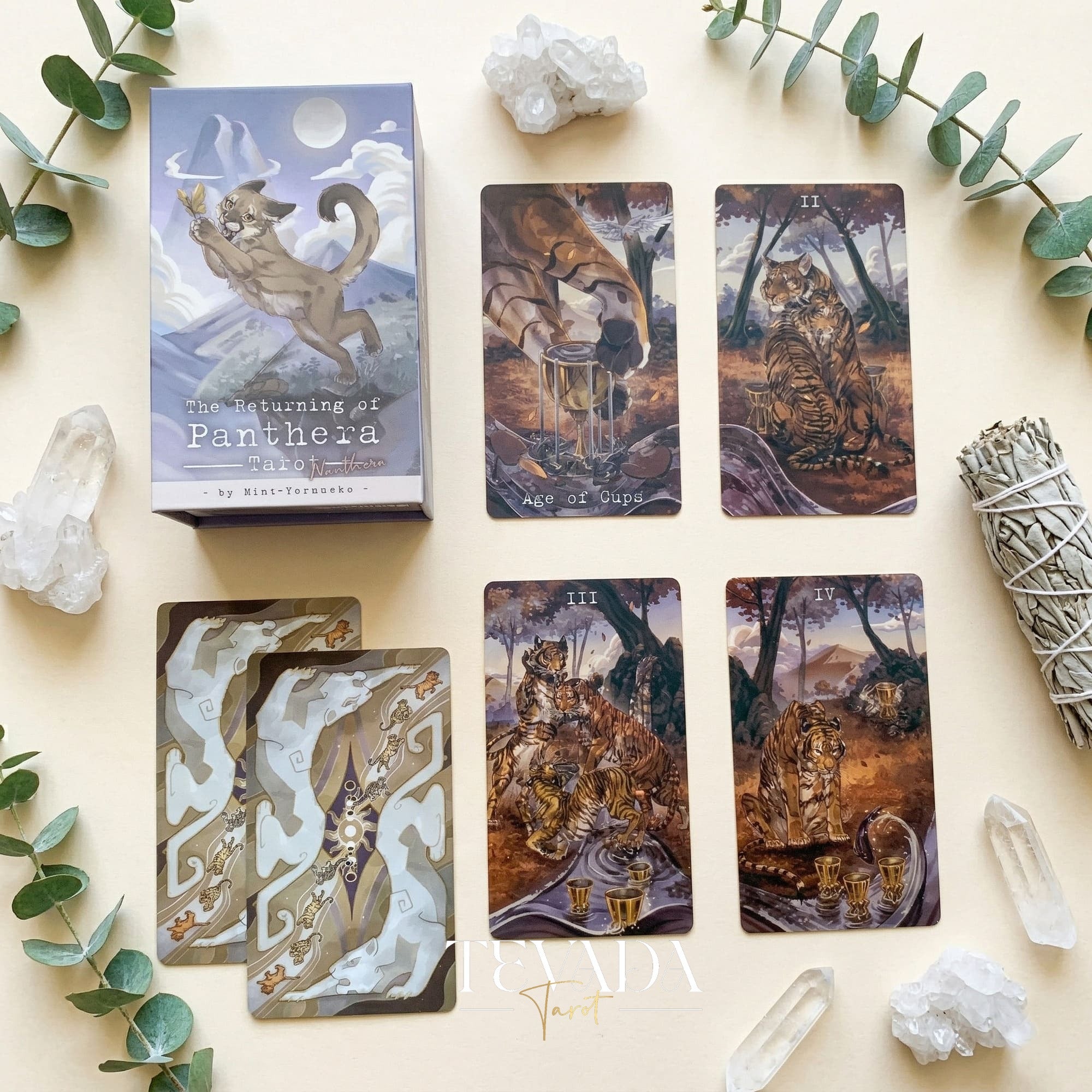 The Returning of Panthera Tarot 2026 Ver whimsical feline Indie Tarot Deck for daily ritual and deep self-reflection.
