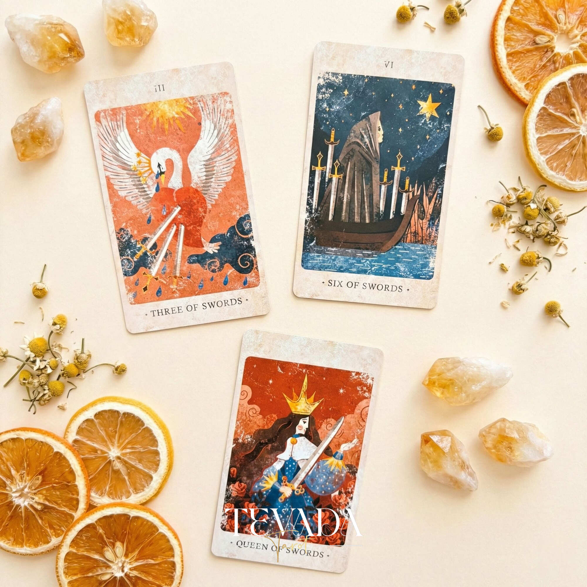 The Solar Kingdom Tarot featuring medieval woodcut art style and sun motifs for intuitive divination