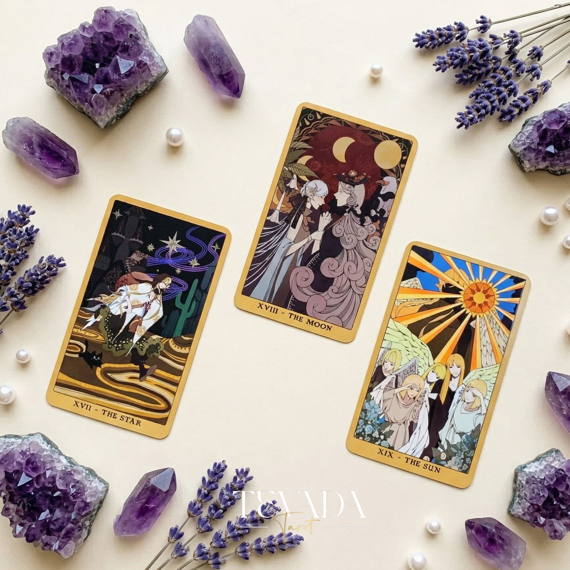 Vital Ruins Chronicle Tarot Deck whimsical retro Indie Tarot Deck for shadow work and deep self-reflection.
