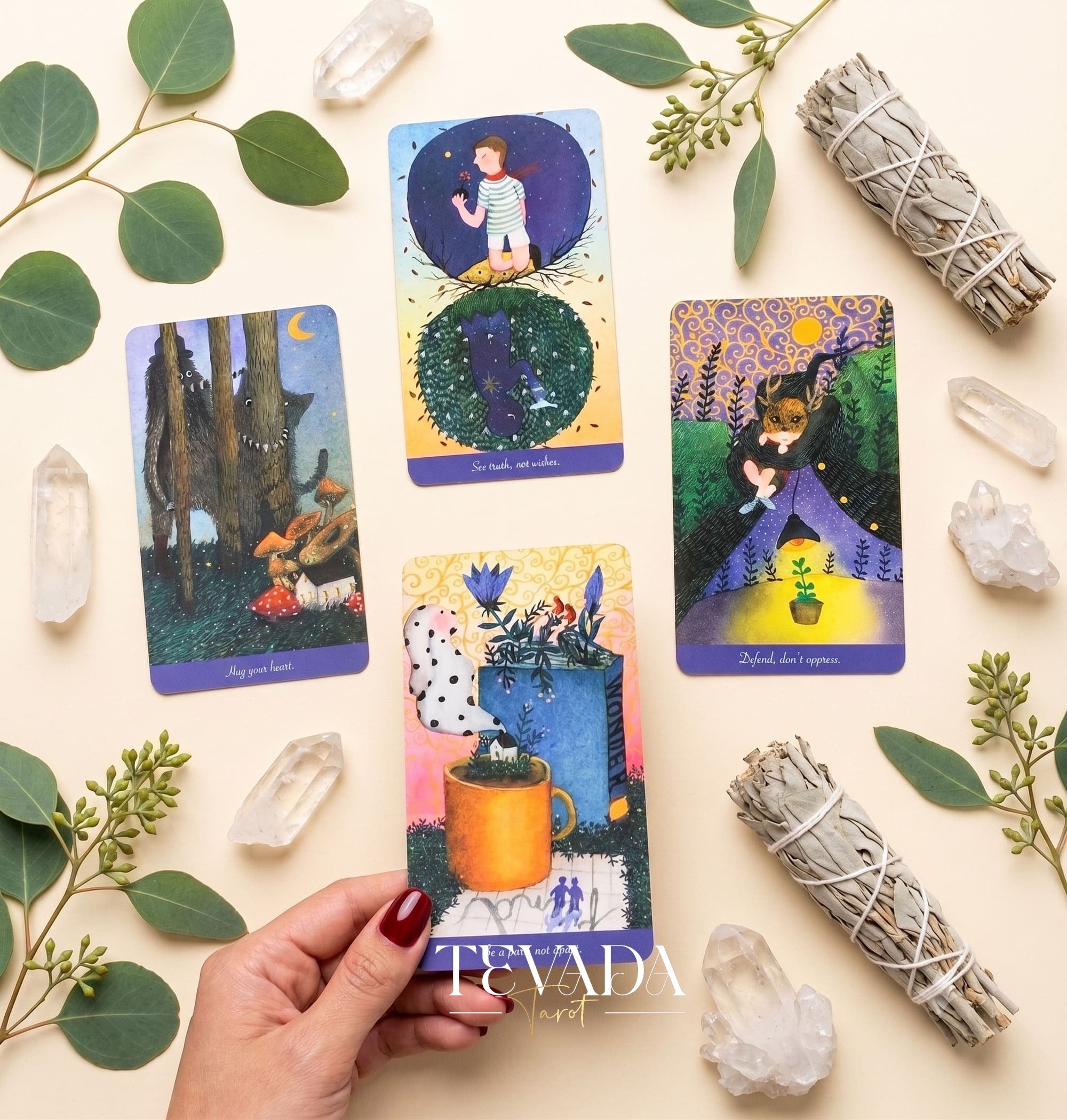 When I Was Young Oracle surreal cartoon Oracle Cards for inner child reflection