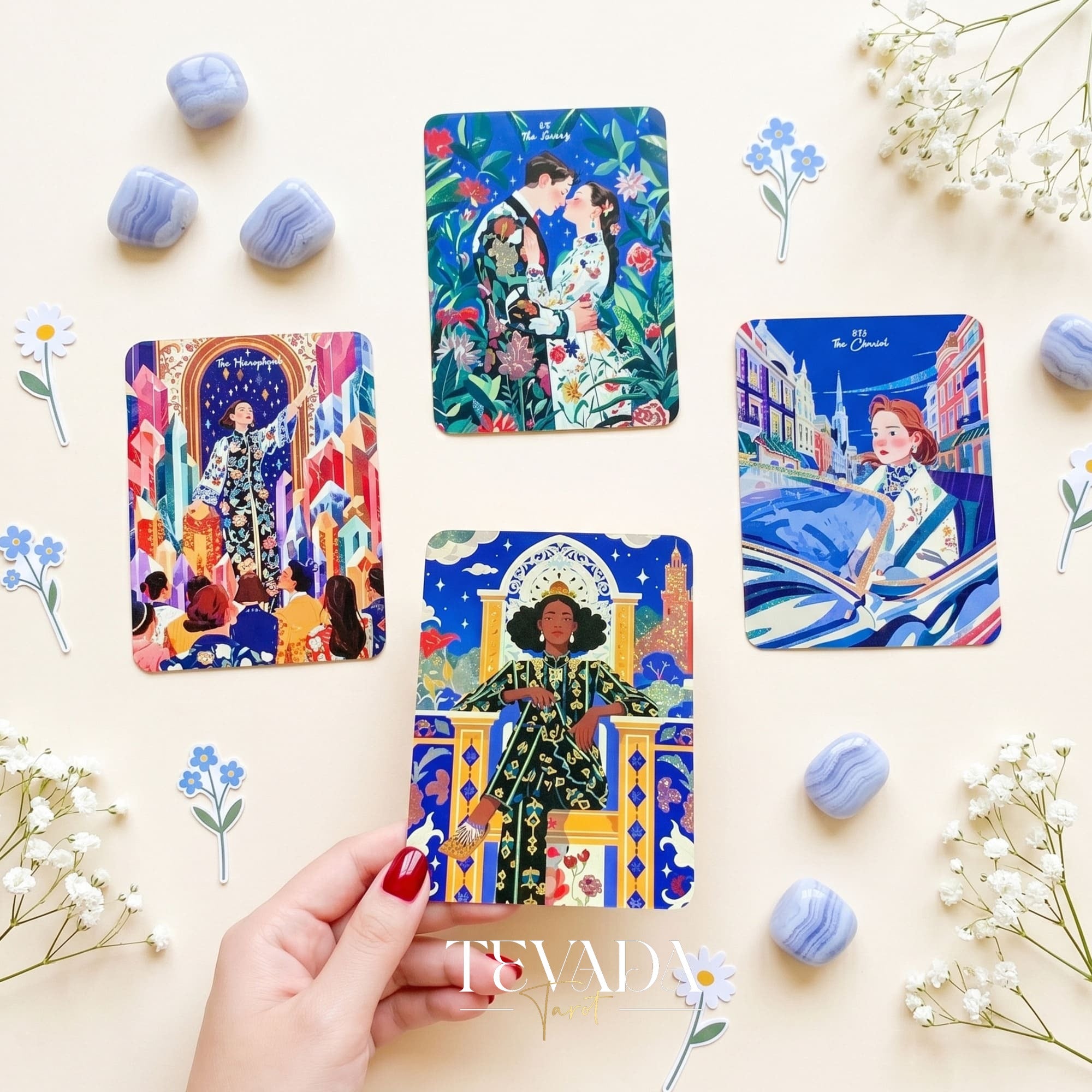 WonderStruck Tarot Deck vibrant feminine indie tarot deck for everyday empowerment and grounded daily reflection.