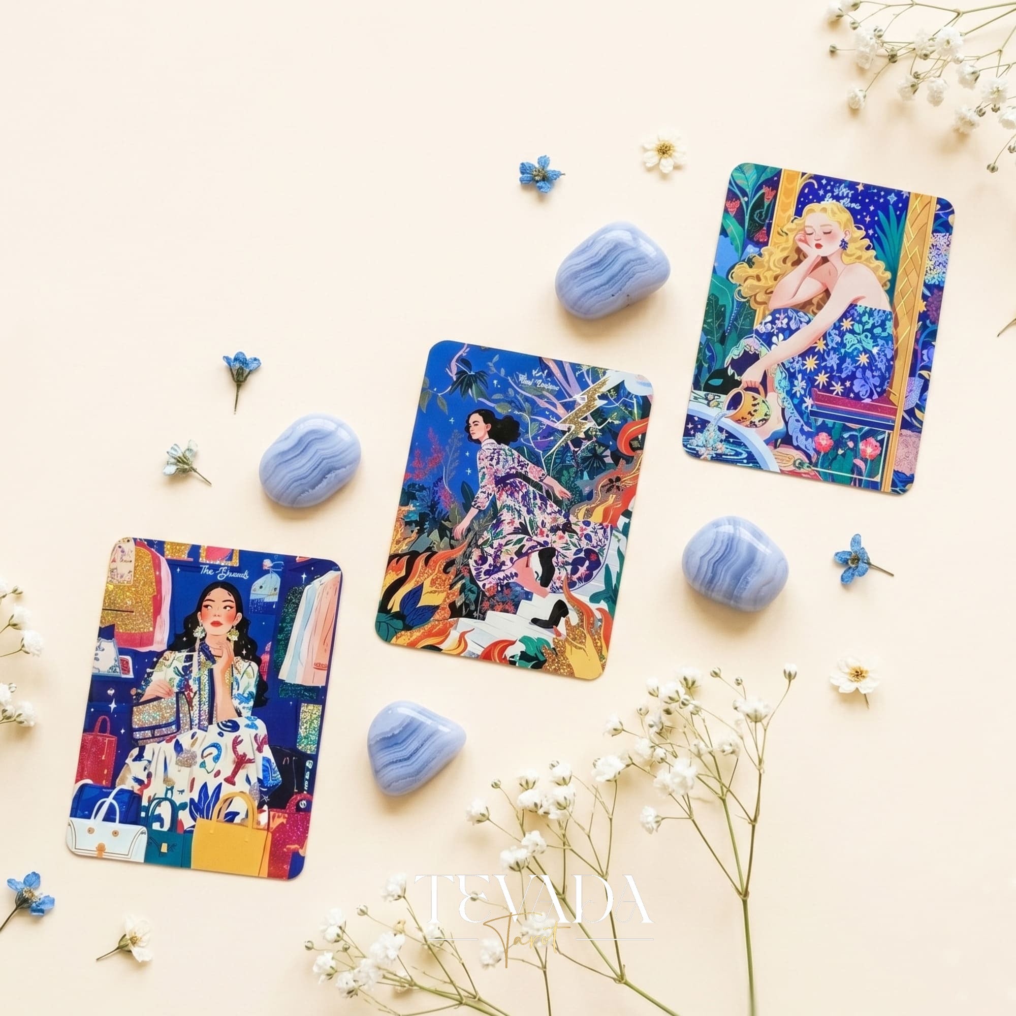 WonderStruck Tarot Deck vibrant feminine indie tarot deck for everyday empowerment and grounded daily reflection.