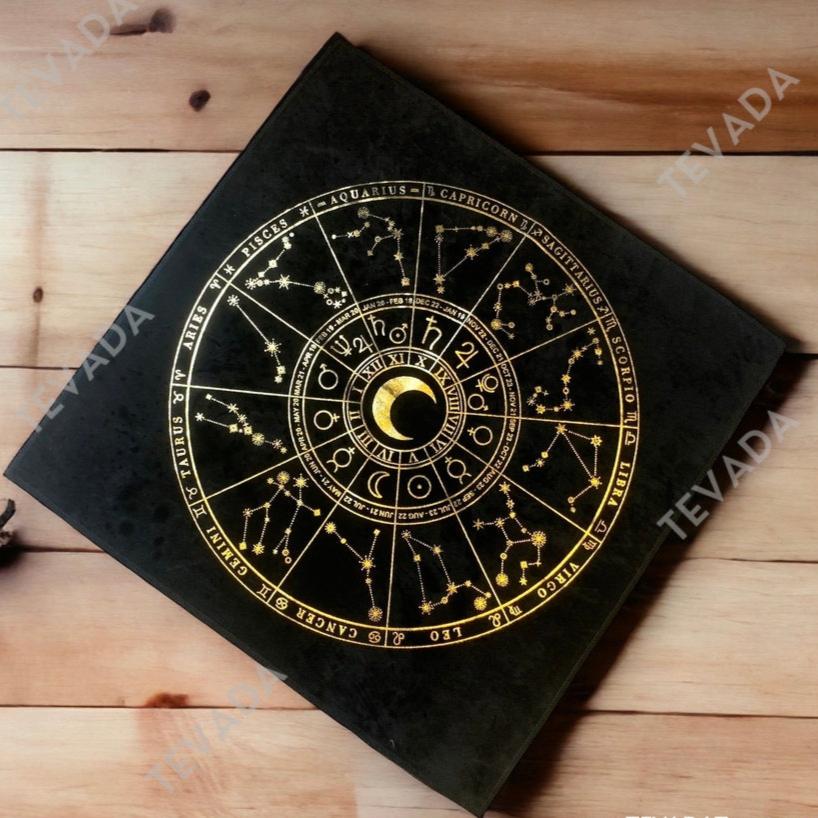 Add a touch of mystical beauty to your tarot readings with our Tarot Table Cloth - Zodiac Moon Tarot Reading Cloth