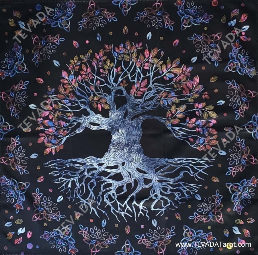 Enhance your tarot practice with our Tree of Life Tarot Bag & Altar Cloth. Crafted from the finest Dutch velvet, this black reading cloth features a stunning Tree of Life design that's perfect for grounding your energy and tapping into your inner wisdom. Plus, it comes with a matching tarot pouch bag for safe and easy storage.