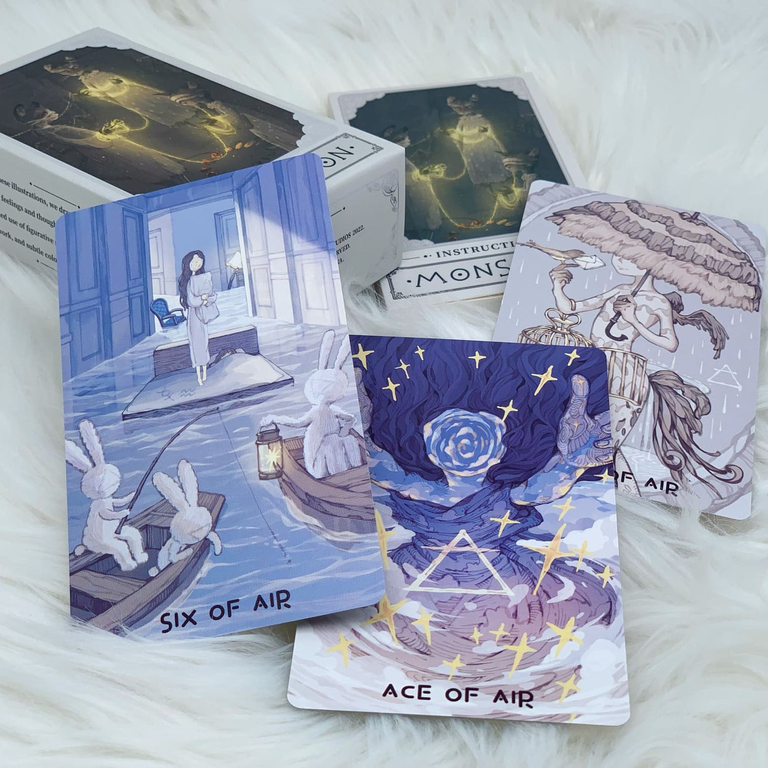 The deck consists of 22 Major Arcana &amp; 56 Minor Arcana Cards, featuring Japanese-style illustrations of fairies and other magical creatures. It comes with a Guidebook with the descriptions and meanings of the cards.