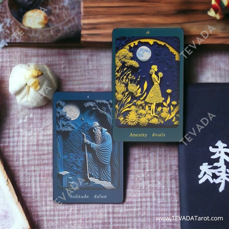 Immerse yourself in the world of divination with The Magic of Paper Fortune-telling Cards, a stunning 85-card oracle deck that features intricate paper art by talented Thai creators. Let this artistic deck guide you on a journey of self-discovery and reveal the hidden truths of your life.