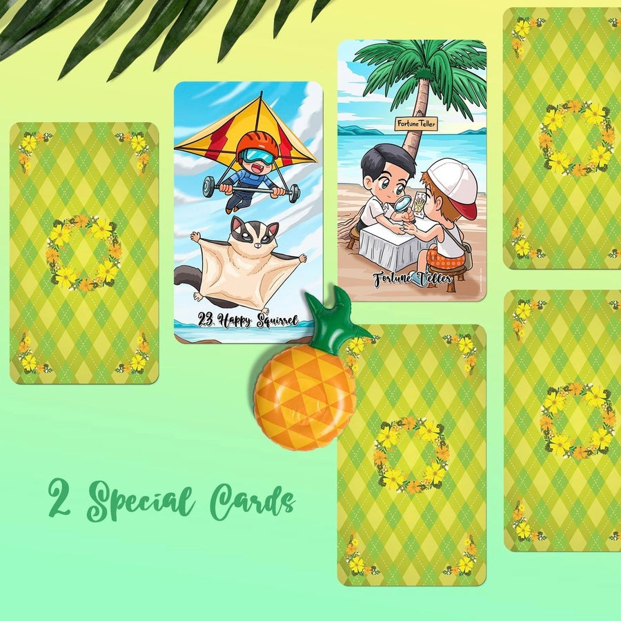 Looking for a tarot deck that's both intuitive and fun? Look no further than Summer Holiday Tarot V2! With its cute cartoon characters and vibrant green color, this deck is perfect for those who want to escape to a world of relaxation and enjoyment. Plus, its intuitive design makes it easy to read, even if you're new to tarot.