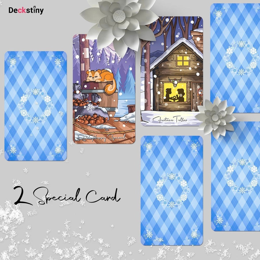 Discover the secrets of the winter wonderland with Winter Magic Tarot V2. This cute and whimsical tarot deck features 78 cards with icy blue color and 3D glitter blue edging. Explore the mysteries of the universe and unlock your inner magic with this intuitive and magical deck.