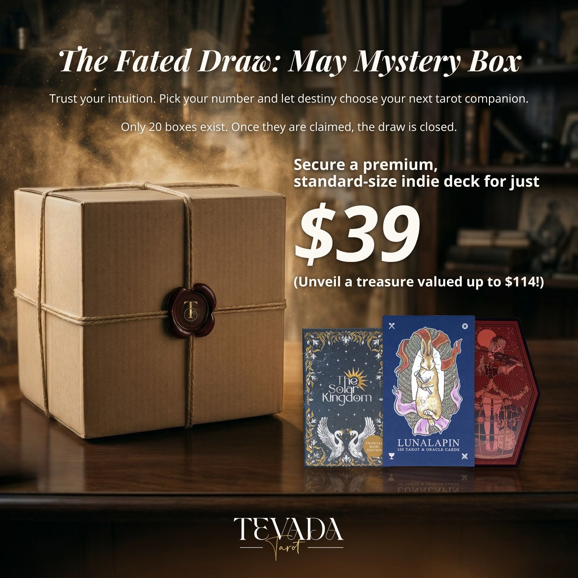 TEVADA TAROT May Mystery Tarot Box