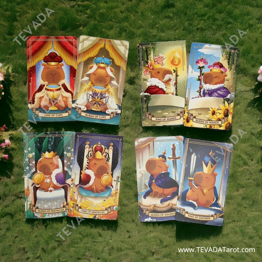 Explore the world of divination with the Capybarot Tarot deck! Featuring 78 adorable cards inspired by the world&