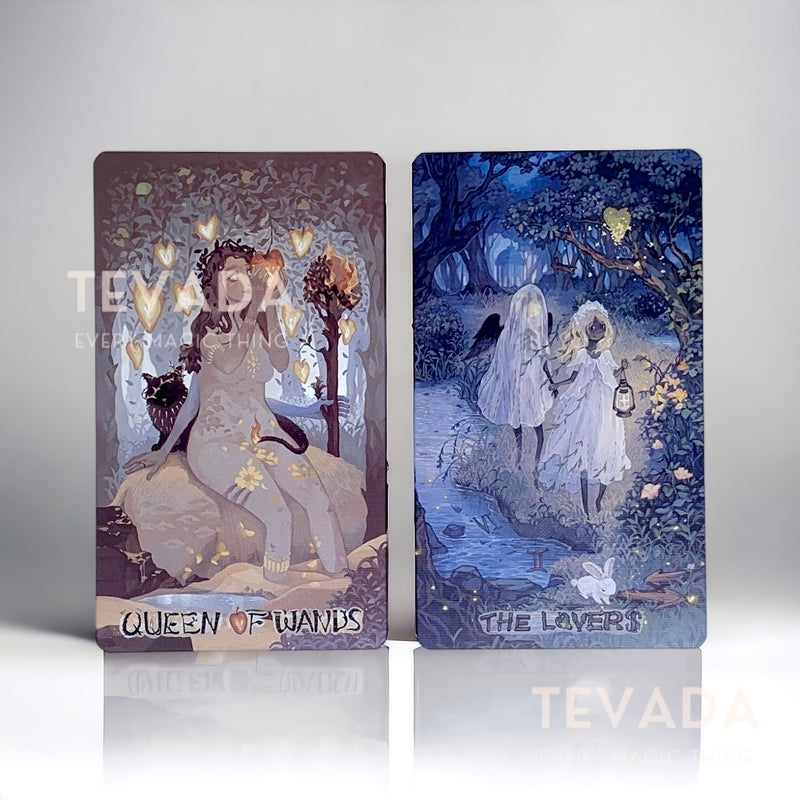 Unveil the beauty of growth with the Exile Tarot AWAKEN Edition Limited Version.  This 78-card deck, in a calming palette with romantic imagery, reflects self-discovery through introspection.  Limited Edition! Gain clarity & wisdom.