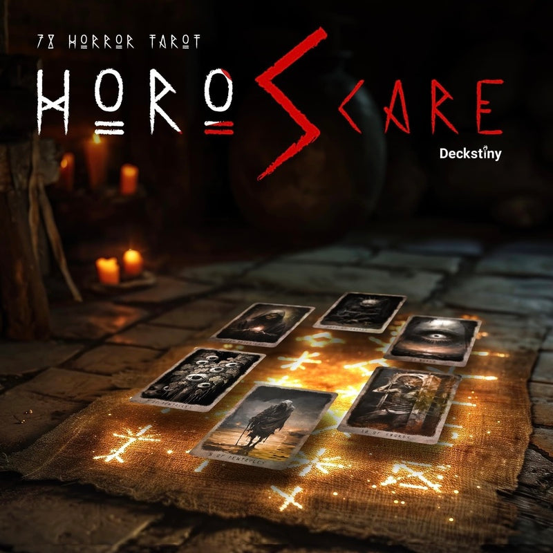 Where stardust meets shadow. Horoscare Tarot, a mesmerizing 78-card deck, unlocks your astrological destiny. Gothic charm meets divination for a haunting journey of self-discovery.