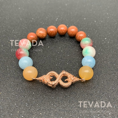 Unlock prosperity with the Lucky Beads Gemstone Bracelet KING OF NAGAS. Infused with spiritual energy, this bracelet combines powerful gemstones for wealth and luck