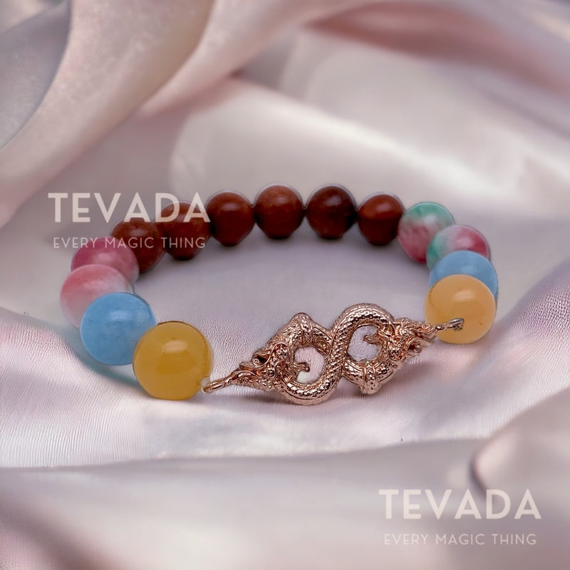 Unlock prosperity with the Lucky Beads Gemstone Bracelet KING OF NAGAS. Infused with spiritual energy, this bracelet combines powerful gemstones for wealth and luck