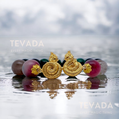 Adorn yourself with the Lucky Beads Gemstone Bracelet DUO NAGA, a fusion of spiritual power and elegance. Featuring tri-color jade and cat&