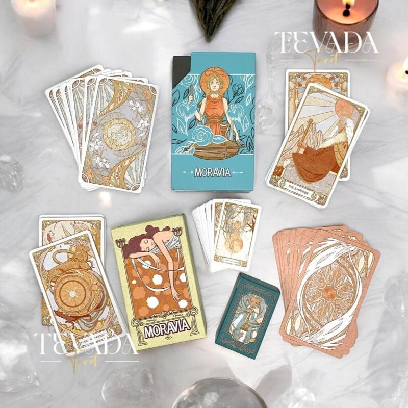 Discover the Moravia Tarot Combo Set—DELUXE, STANDARD, and MINI—crafted in elegant Art Nouveau style for intuitive guidance and profound insights. Perfect for all levels of tarot enthusiasts!