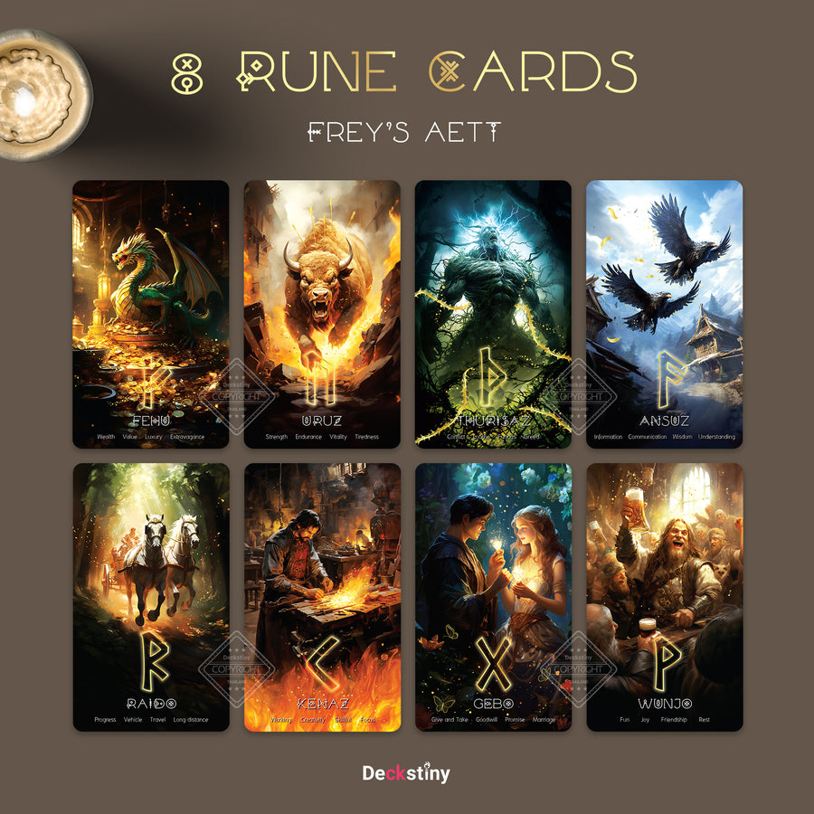 Unveil destiny with ODYSSEY Elder Futhark Rune Cards – a mystical blend of ancient wisdom and modern divination. Discover the magic of Norse runes in this transformative deck.