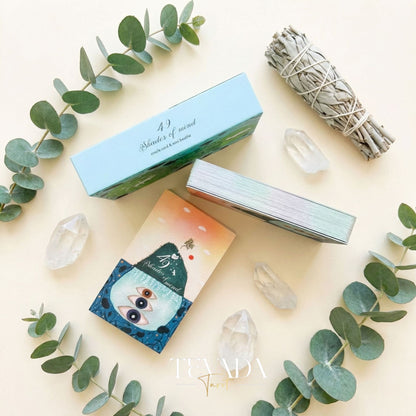 49 Shades of Mind Oracle Deck featuring gentle cartoon art and color therapy themes for emotional healing