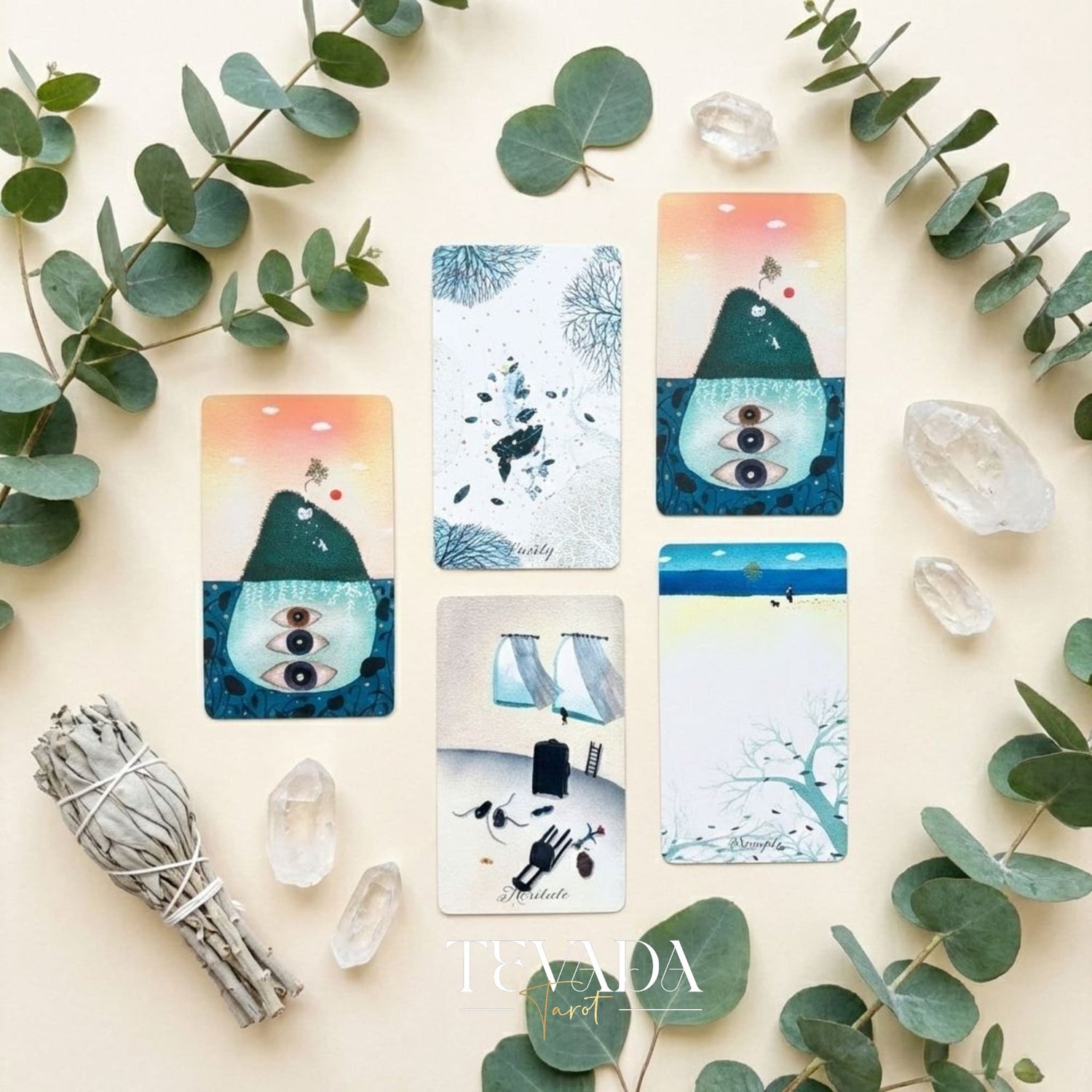 49 Shades of Mind Oracle Deck featuring gentle cartoon art and color therapy themes for emotional healing