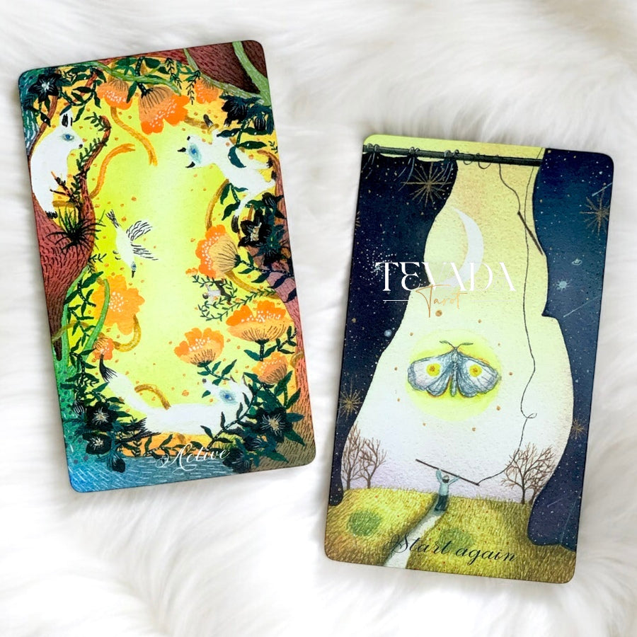 Unlock your subconscious with &quot;49 Shades of Mind,&quot; an intuitive oracle deck of 49 abstract art cards. Perfect for narrative therapy and self-discovery, guiding you through profound wisdom and clarity.