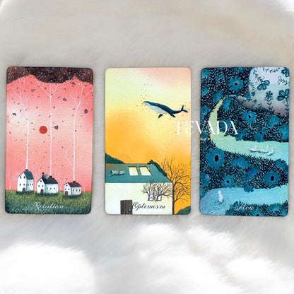 Unlock your subconscious with &quot;49 Shades of Mind,&quot; an intuitive oracle deck of 49 abstract art cards. Perfect for narrative therapy and self-discovery, guiding you through profound wisdom and clarity.